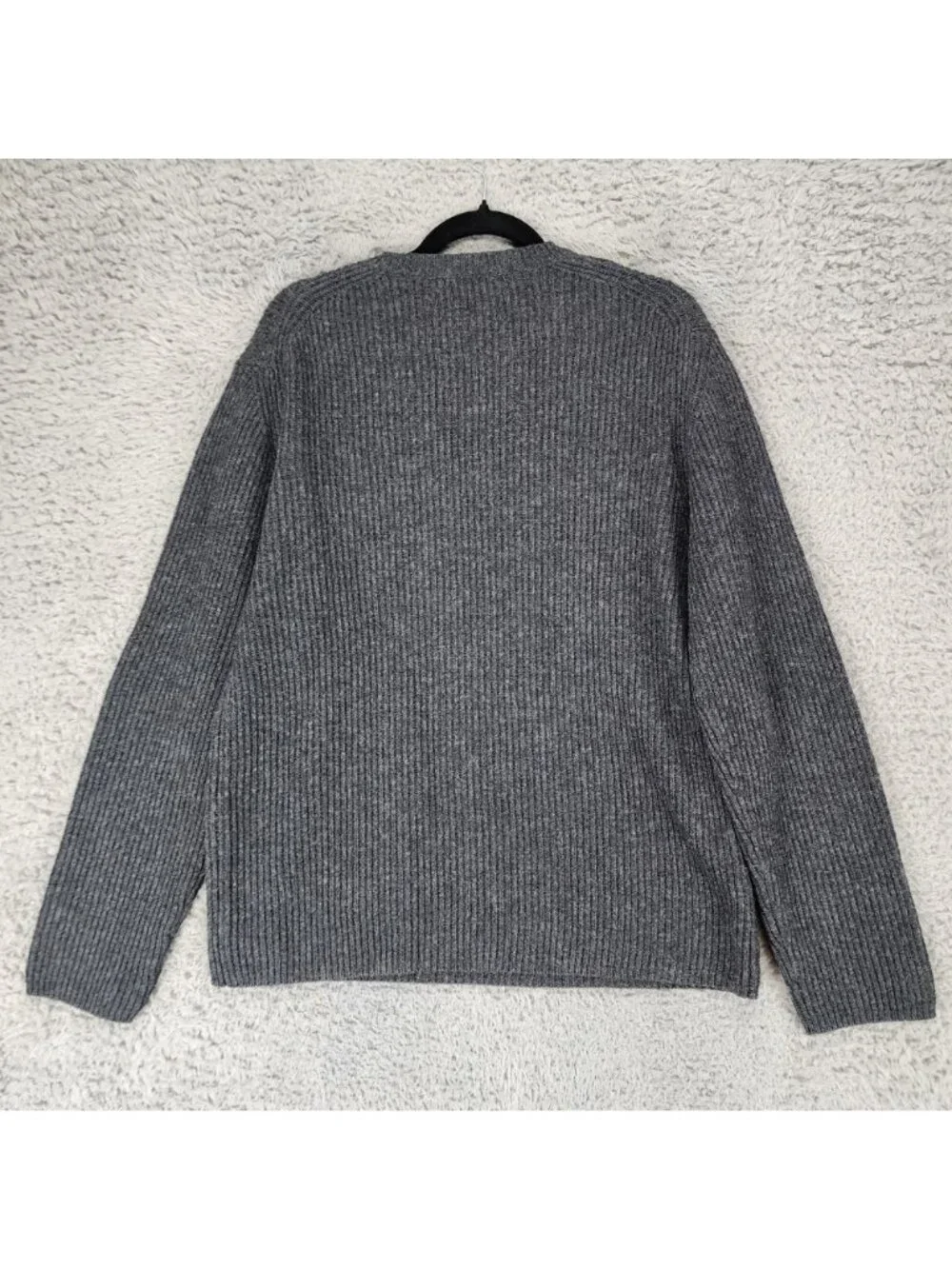 Banana Republic Sweater Mens Medium Gray 100% Wool Long Sleeve Pullover